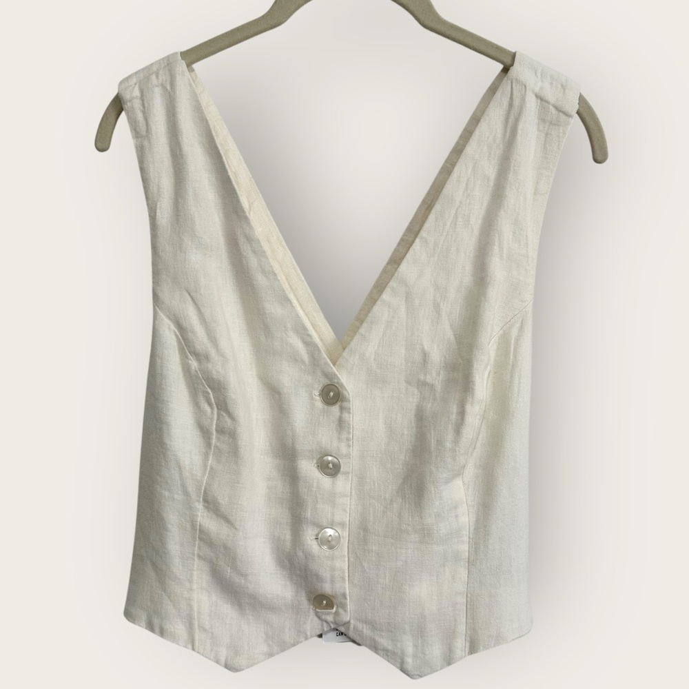 Abercrombie & Fitch Cream Linen Vest
